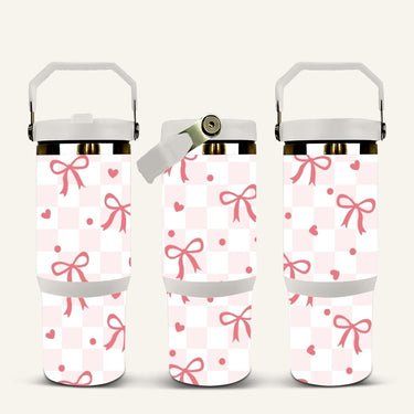 Pink Bows Tumbler with Flip Straw #2